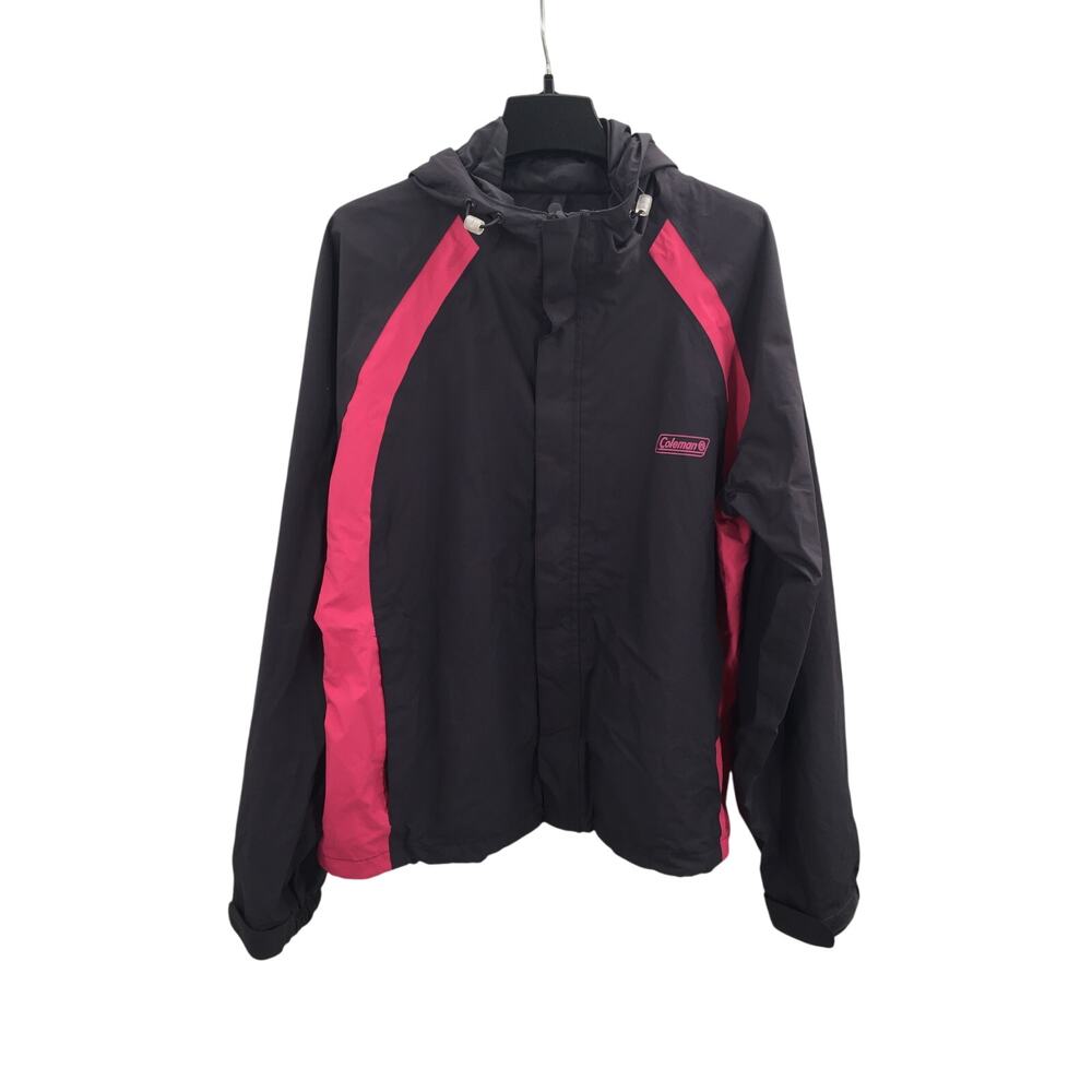 Coleman Grey and Pink Raincoat Size Medium Windbreaker Jacket Athletic Workout